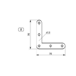 Window corner 75×75×1-1.5 mm